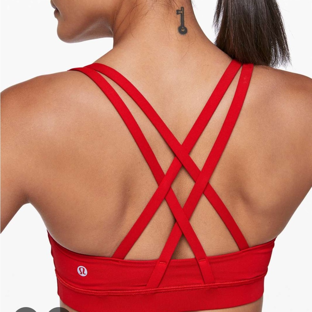lululemon athletica Red Strappy Sports Bra Medium Support